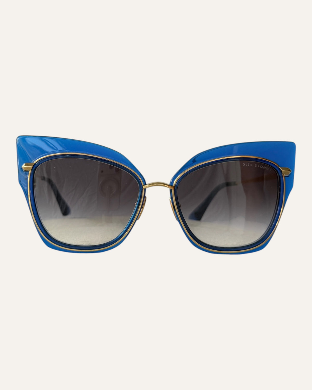 Dita Stormy blue butterfly sunglasses with gold-tone metal trim