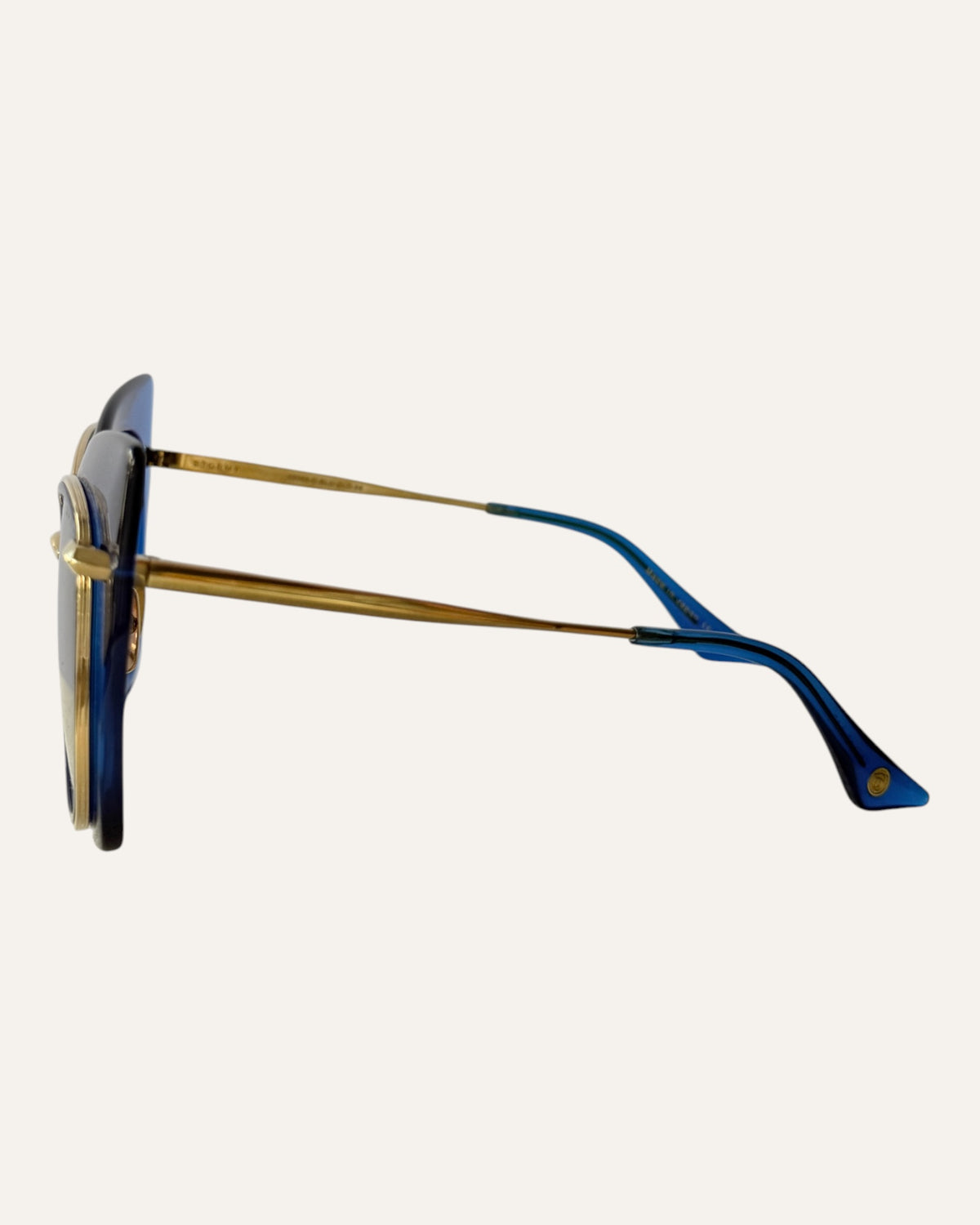 Dita Stormy blue butterfly sunglasses with gold-tone metal trim