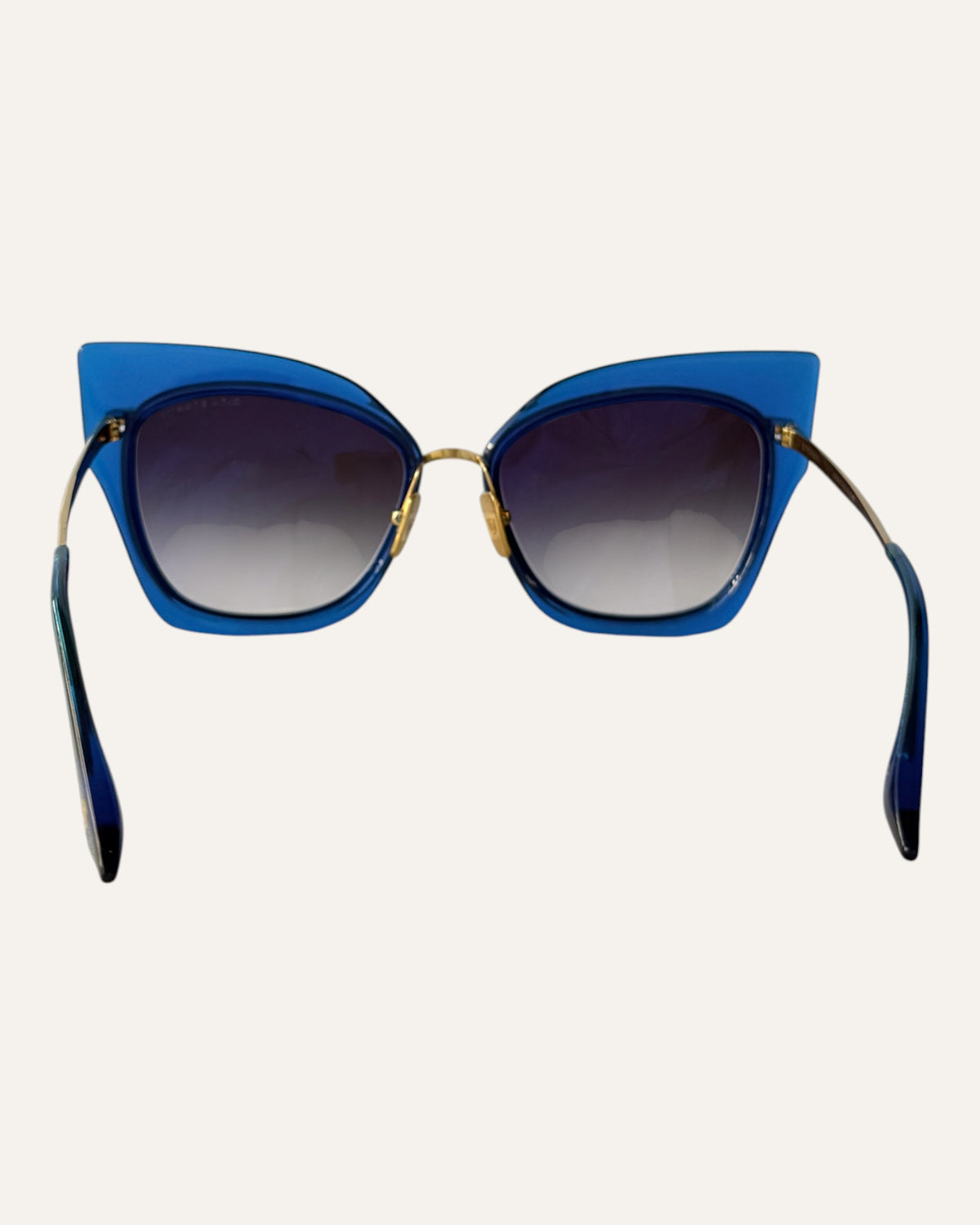 Dita Stormy blue butterfly sunglasses with gold-tone metal trim