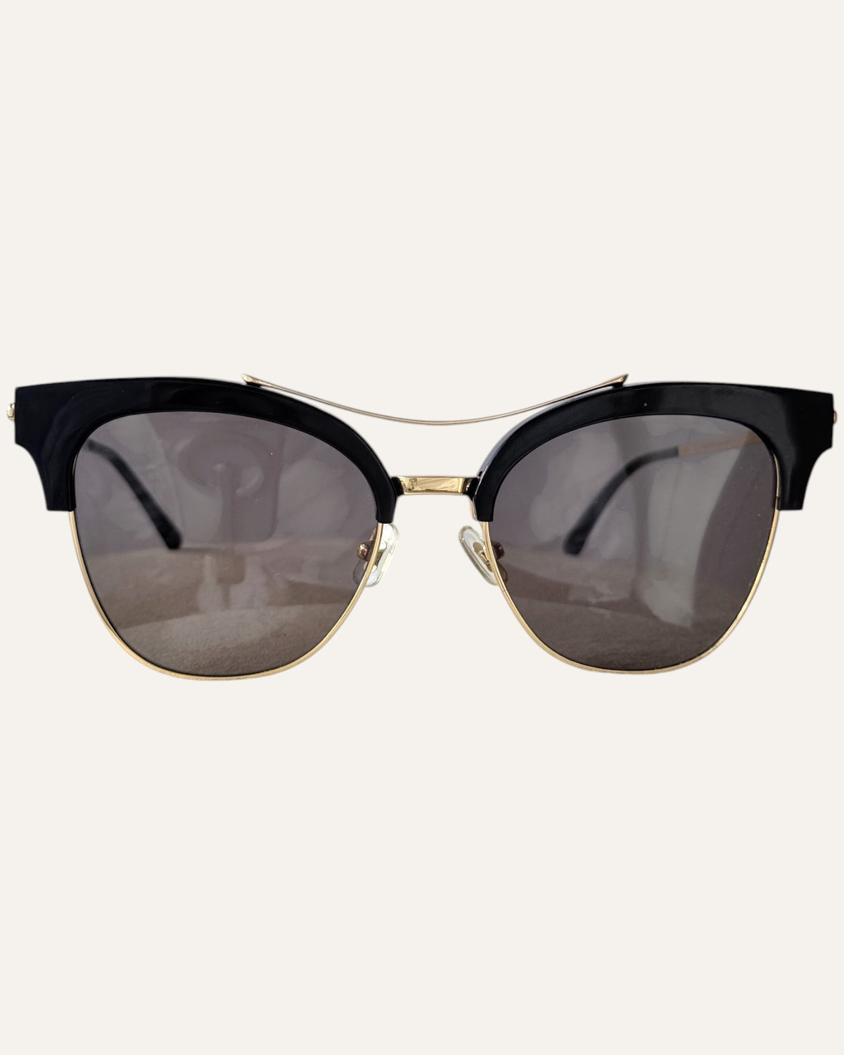 Gentle Monster Tell Me black and gold browline sunglasses