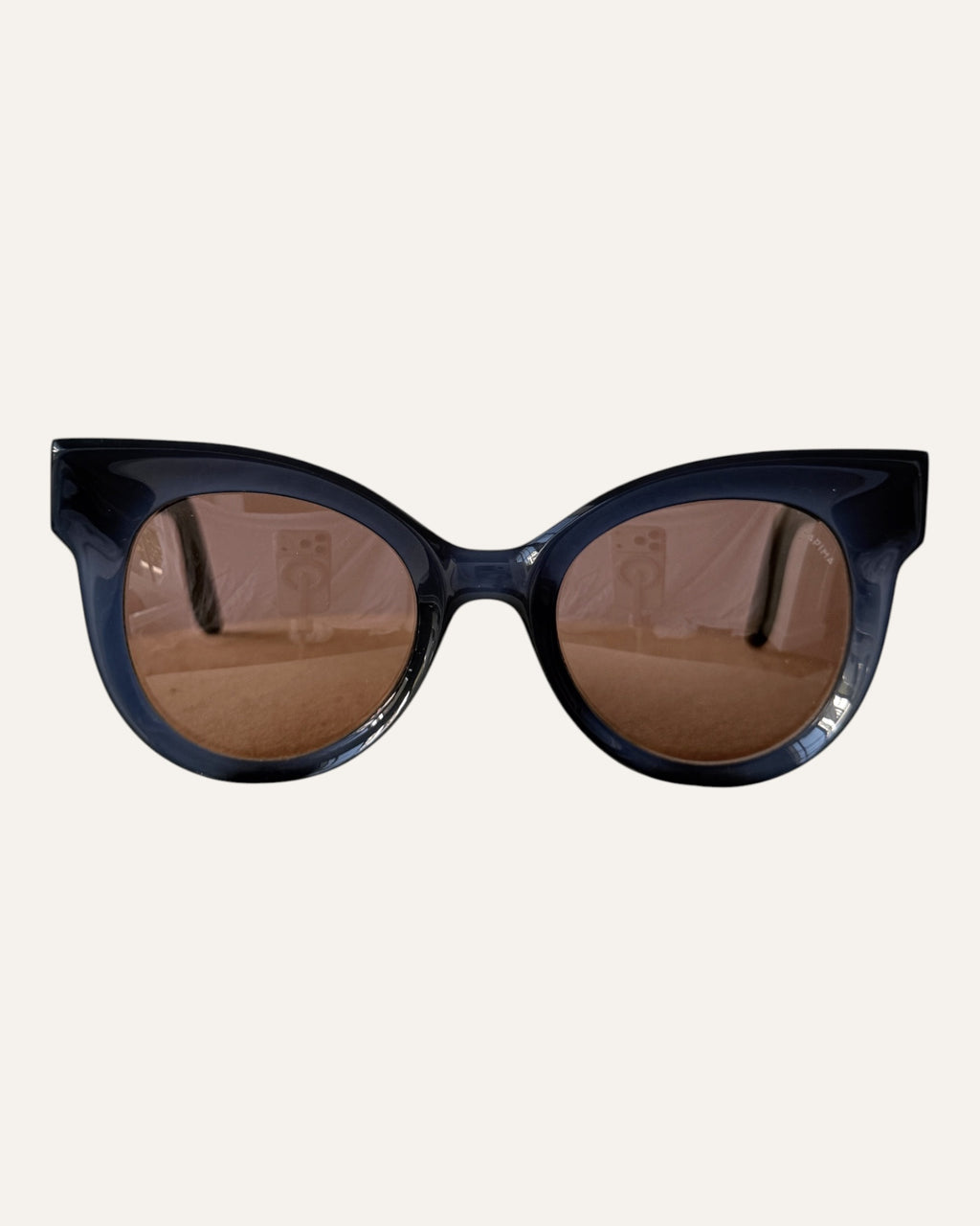 Lapima Ana ocean blue cat-eye sunglasses with brown lenses