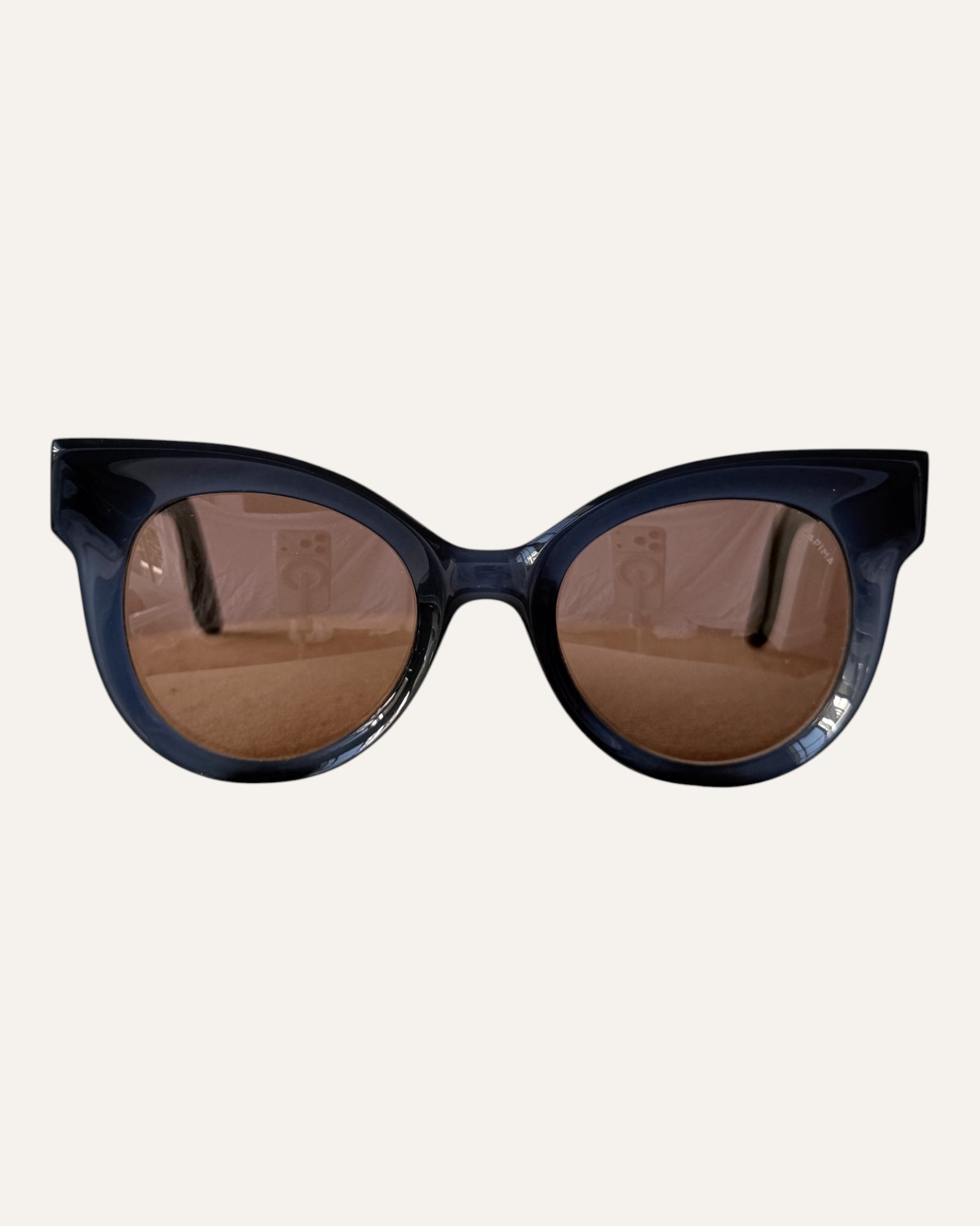 Lapima Ana ocean blue cat-eye sunglasses with brown lenses
