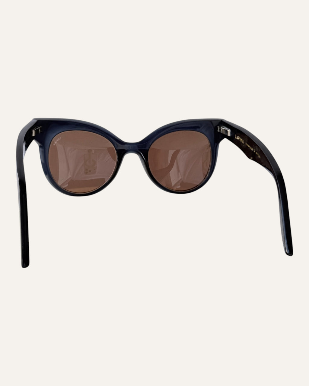 Lapima Ana ocean blue cat-eye sunglasses with brown lenses