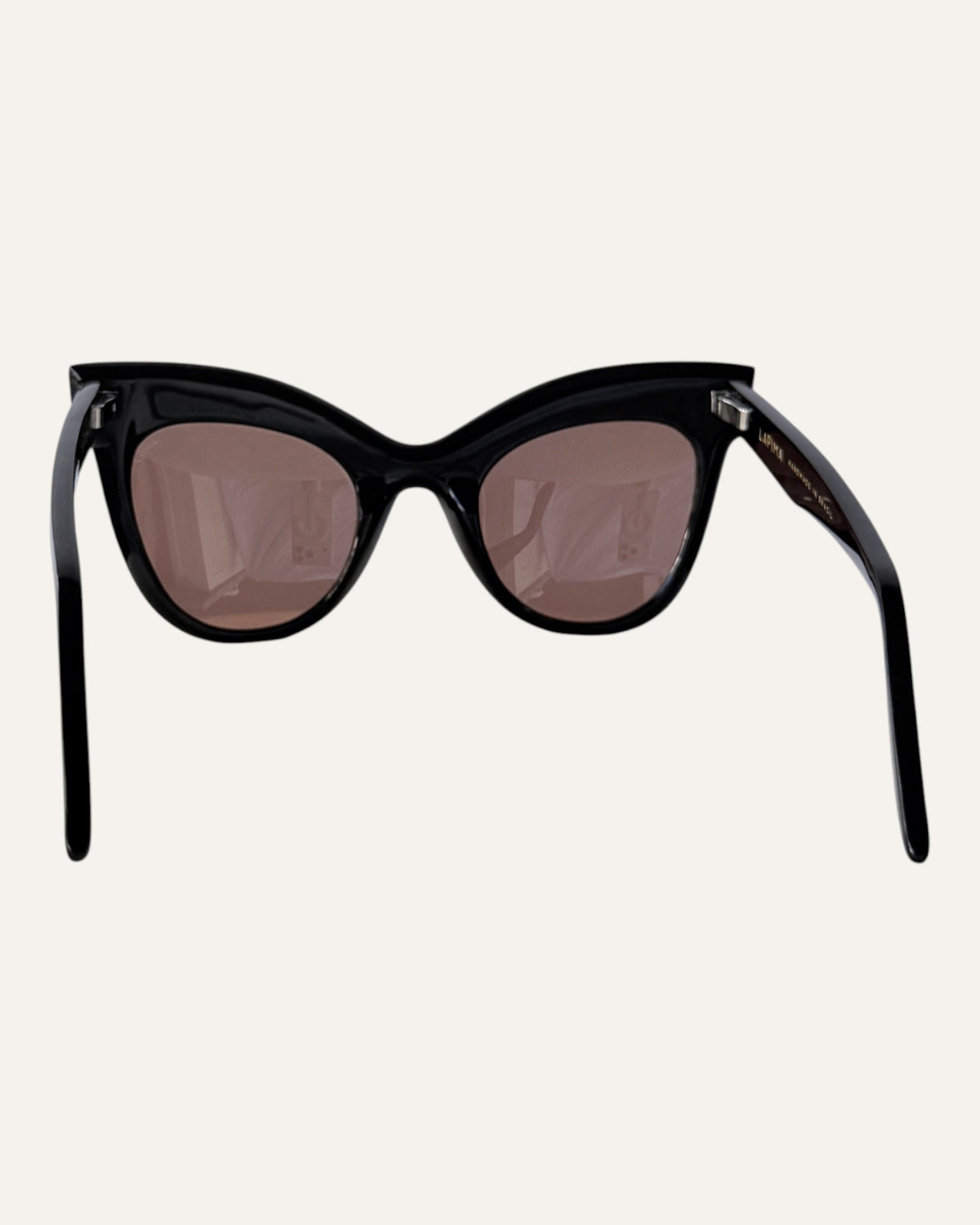 Lapima Helena black cat-eye sunglasses with brown lenses