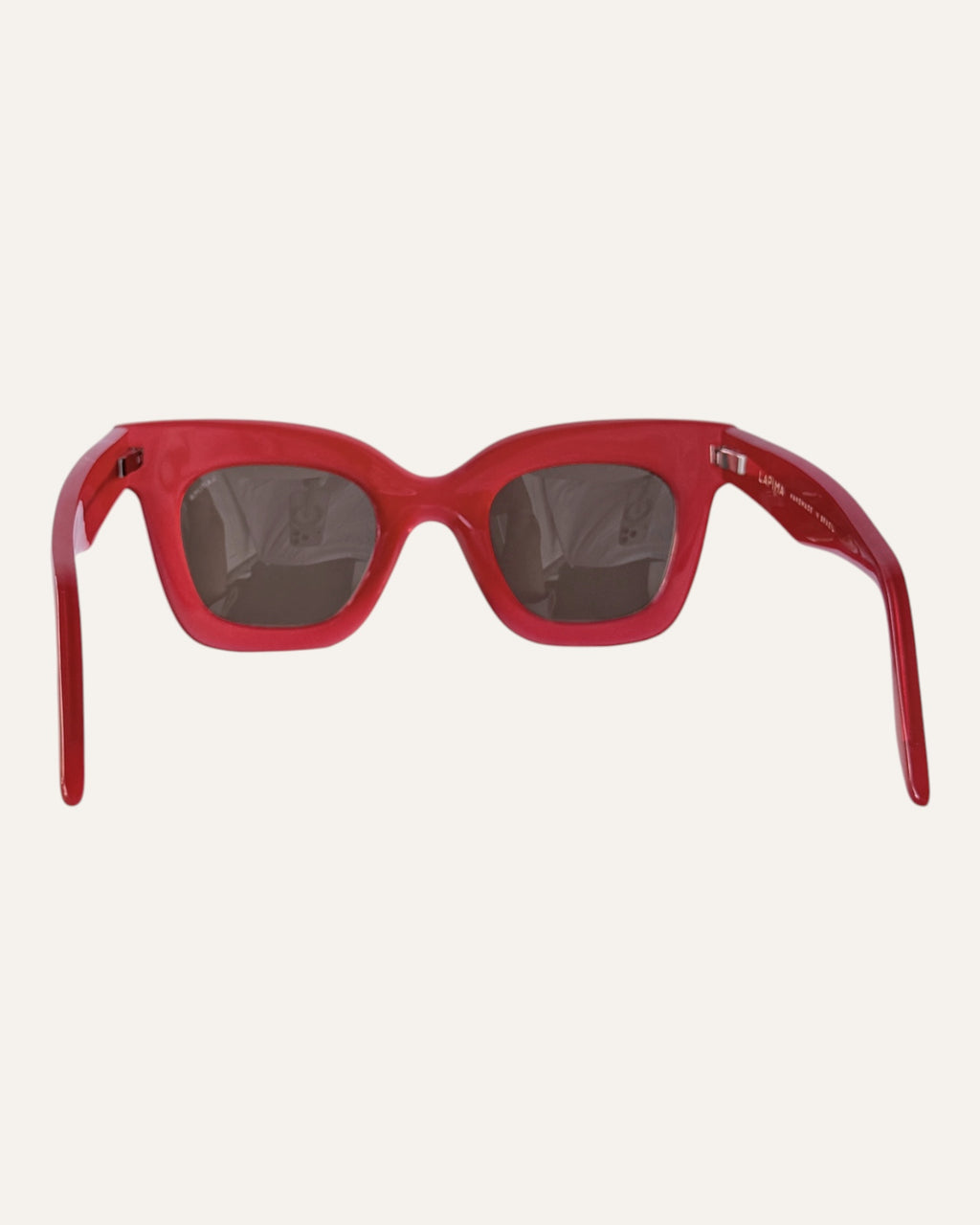 Lapima Lisa Petite bright red square frame sunglasses