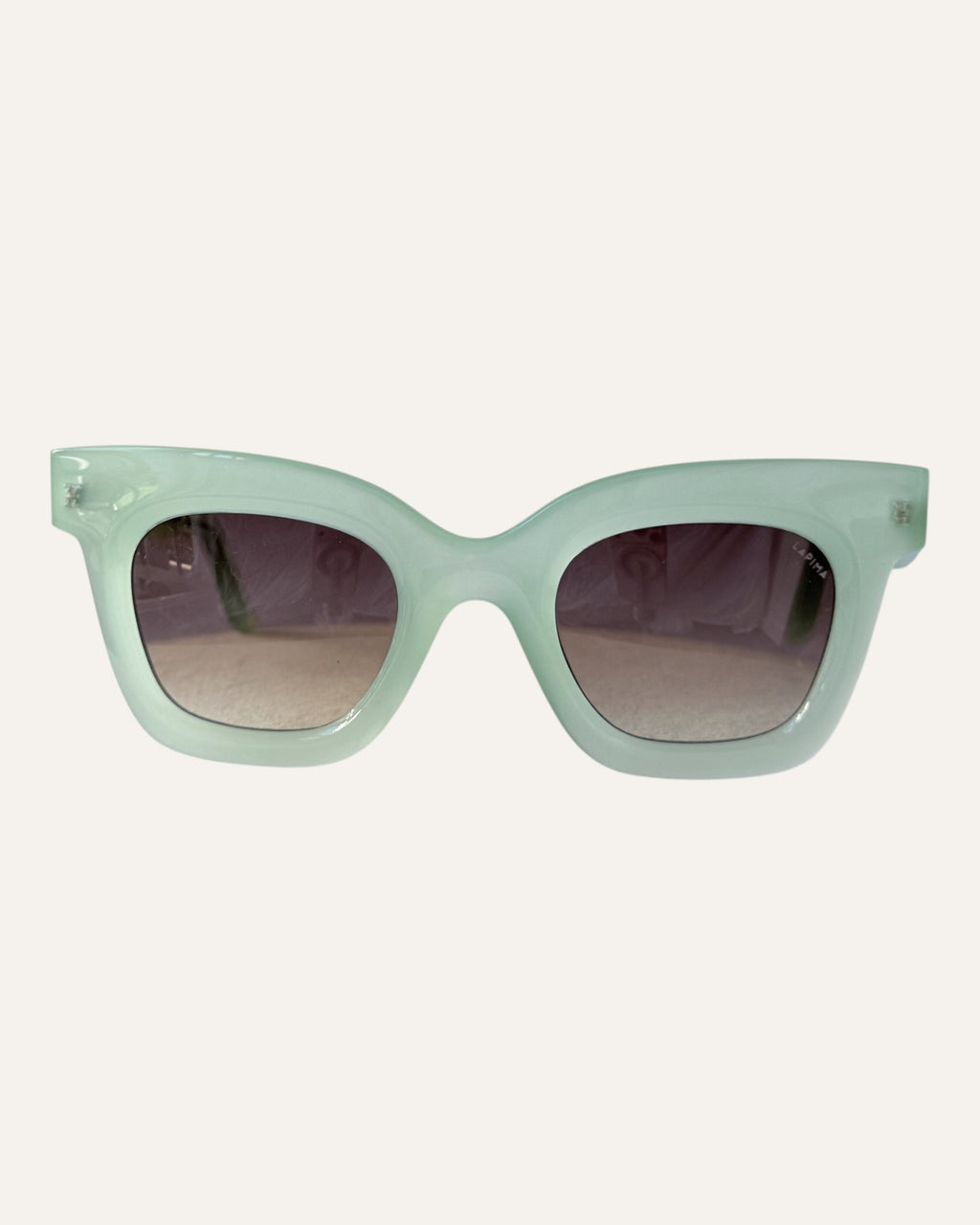 Lapima Lisa Petite mint green square frame sunglasses