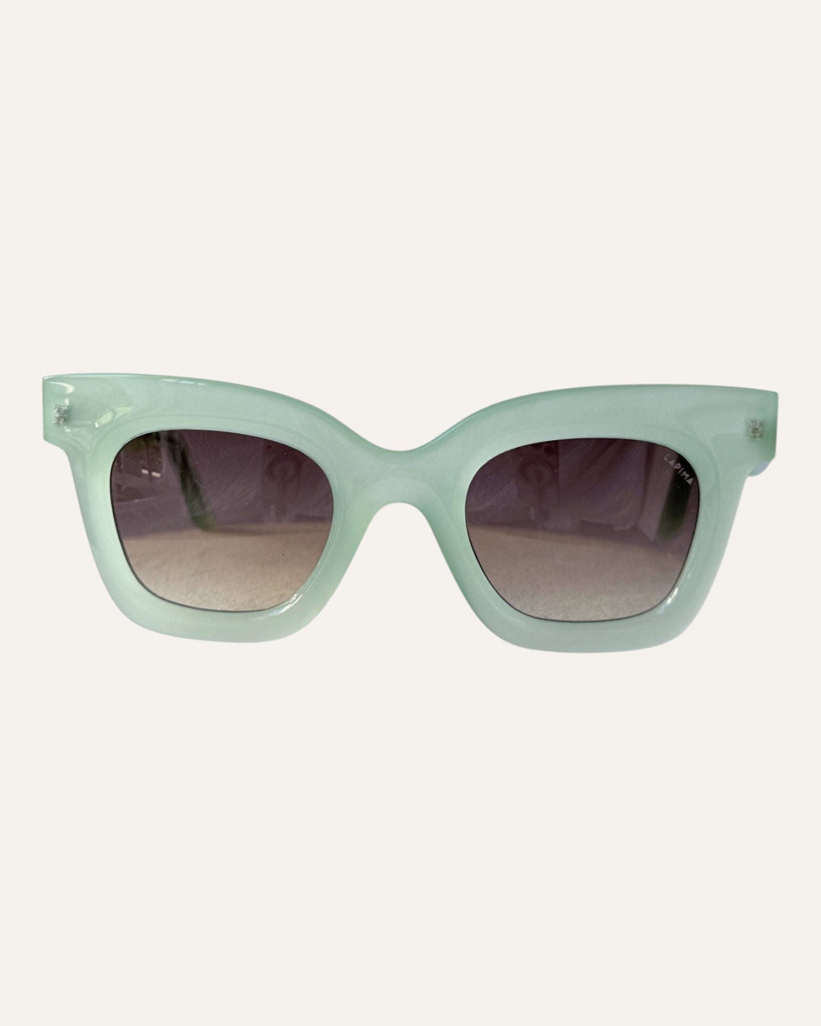 Lapima Lisa Petite mint green square frame sunglasses