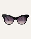 Equipment Audrey black cat-eye sunglasses with snakeskin trim