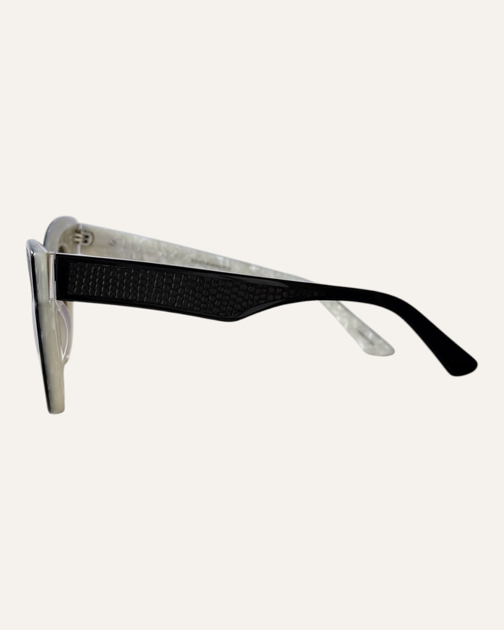 Equipment Audrey black cat-eye sunglasses with snakeskin trim