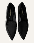 Nicholas Kirkwood black pointed-toe flats with gold opera heel detail