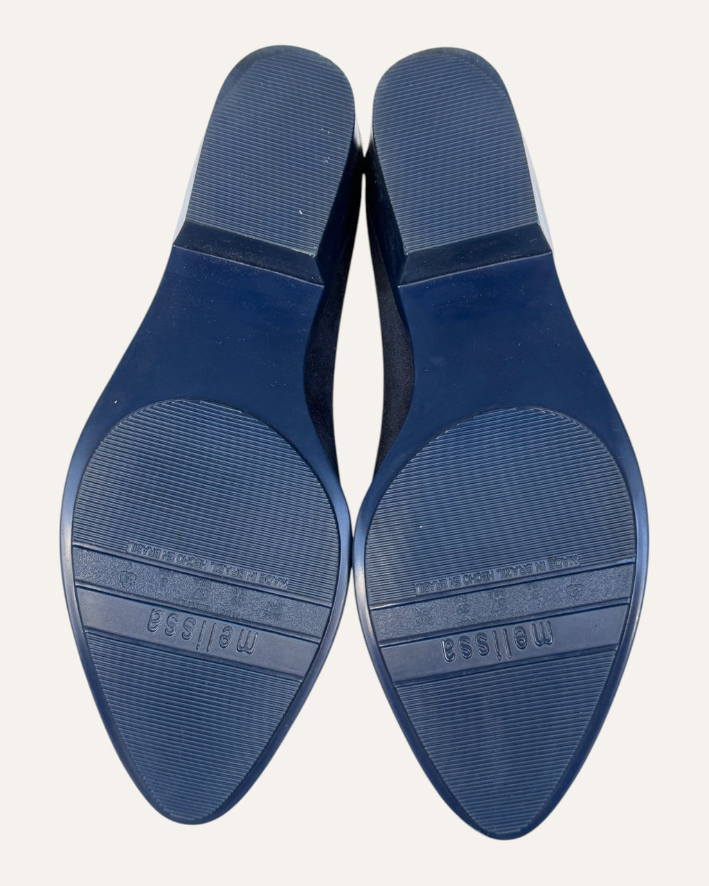 Vivienne Westwood Anglomania x Melissa navy molded ankle boots with oversized glossy black bow and Orb detail