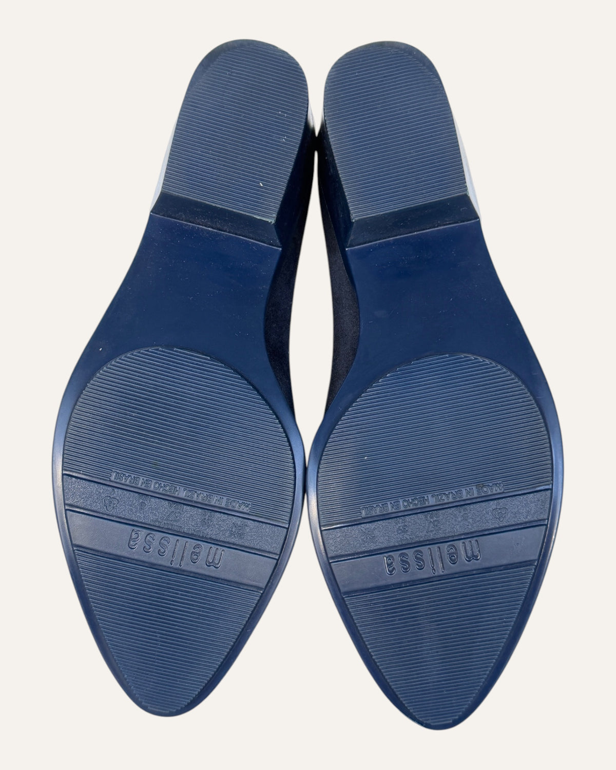 Vivienne Westwood Anglomania x Melissa navy molded ankle boots with oversized glossy black bow and Orb detail