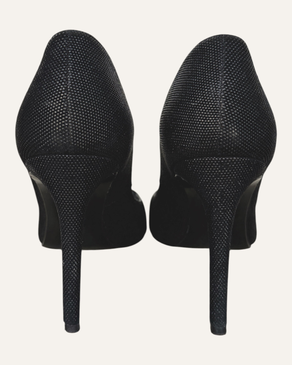 Stuart Weitzman Curvia black beaded nappa leather pointed-toe pumps with stiletto heel