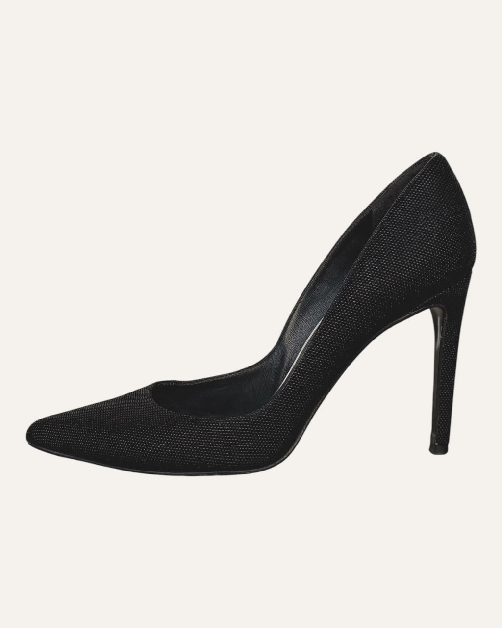 Stuart Weitzman Curvia black beaded nappa leather pointed-toe pumps with stiletto heel