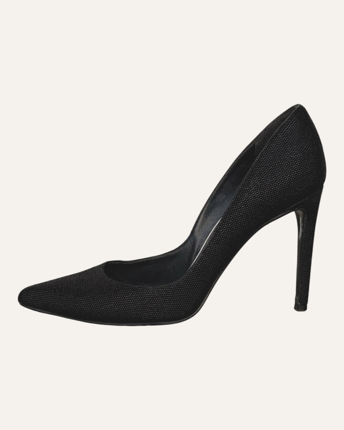 Stuart Weitzman Curvia black beaded nappa leather pointed-toe pumps with stiletto heel