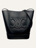 Celine Small Cuir Triomphe Bucket Bag Black