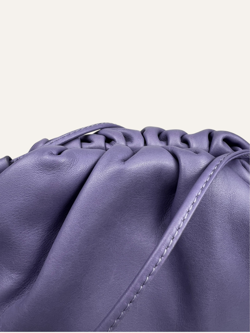Bottega Veneta Purple Pleated Calfskin Mini Pouch