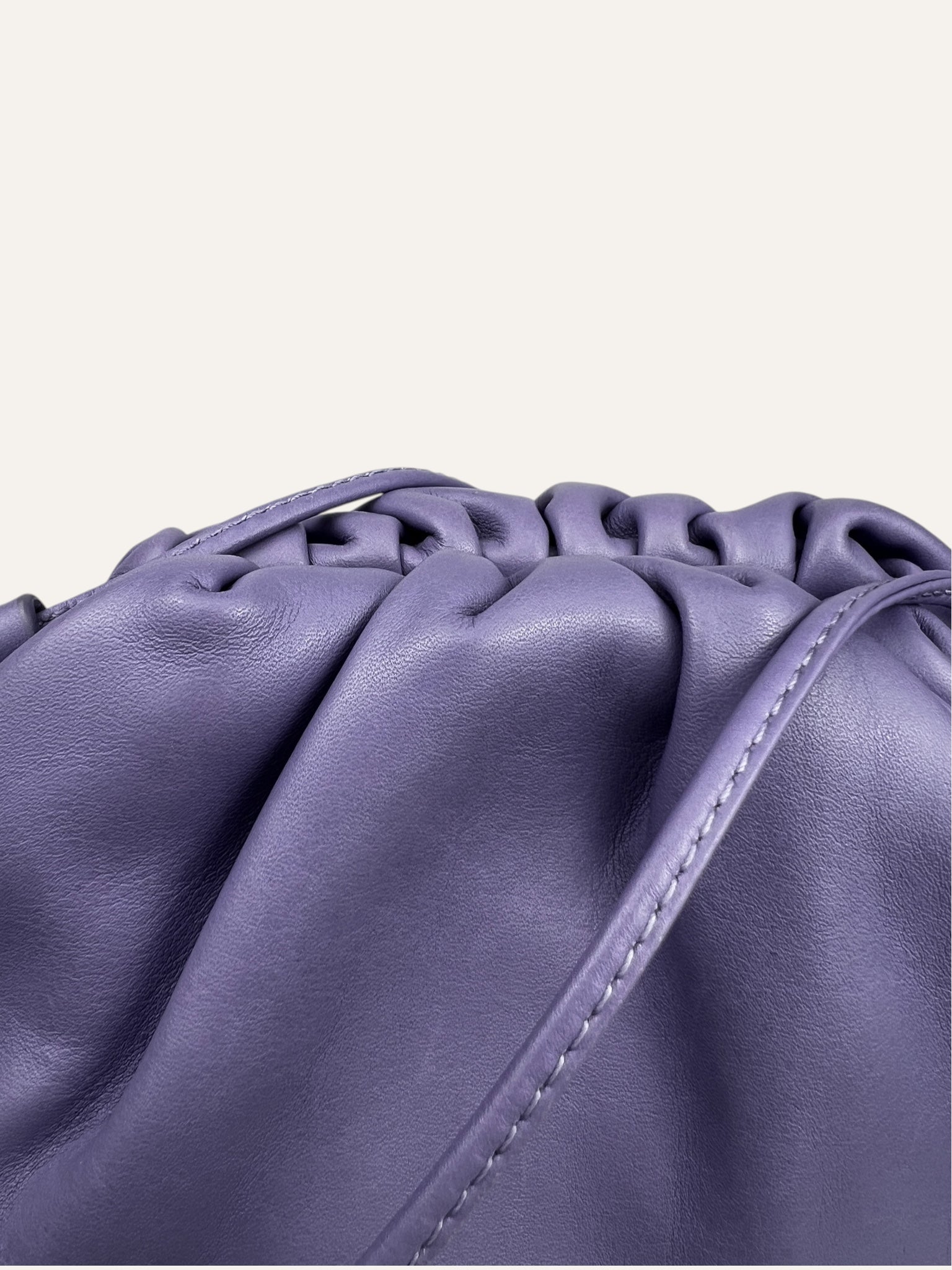 Bottega Veneta Purple Pleated Calfskin Mini Pouch
