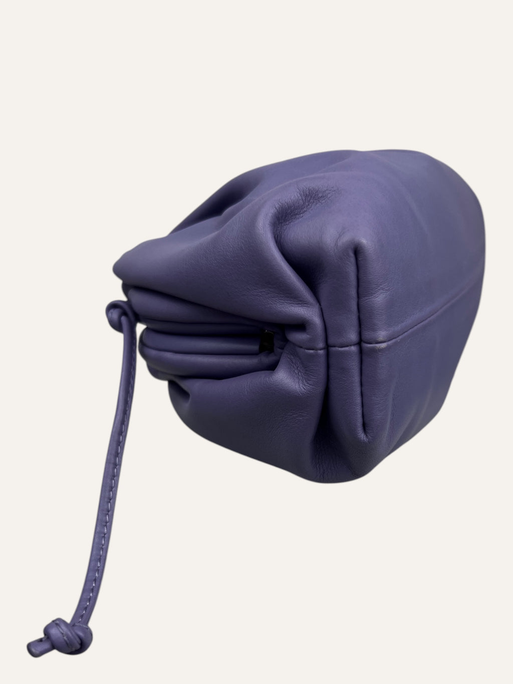Bottega Veneta Purple Pleated Calfskin Mini Pouch