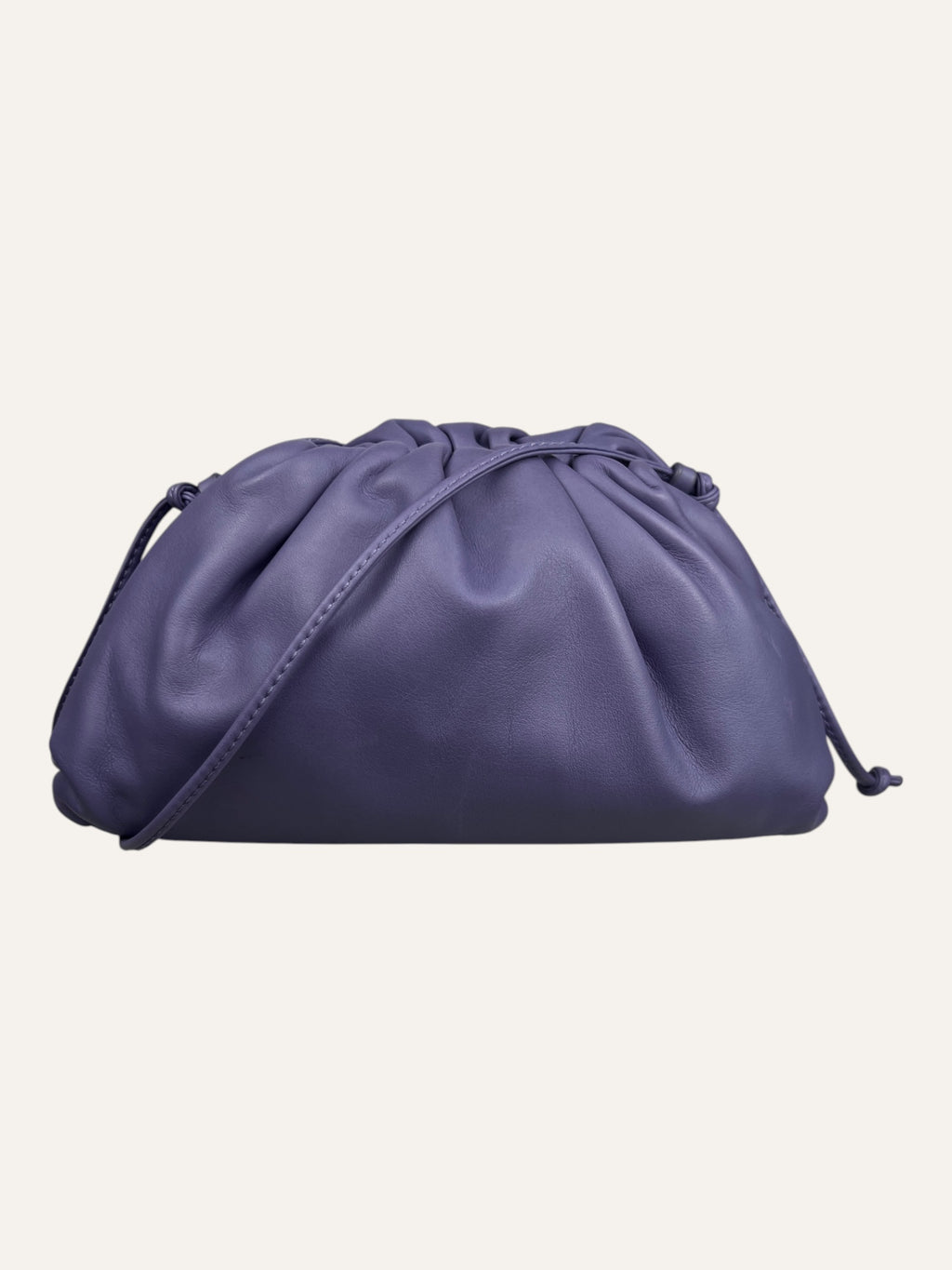 Bottega Veneta Purple Pleated Calfskin Mini Pouch