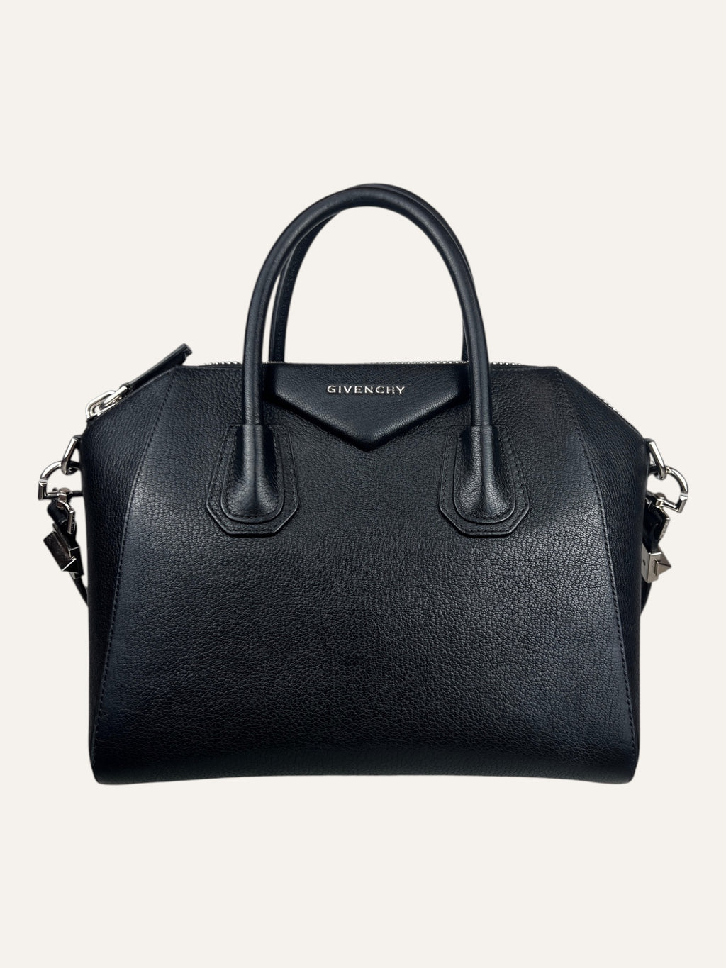 Givenchy Antigona Small Black Goatskin Leather Bag
