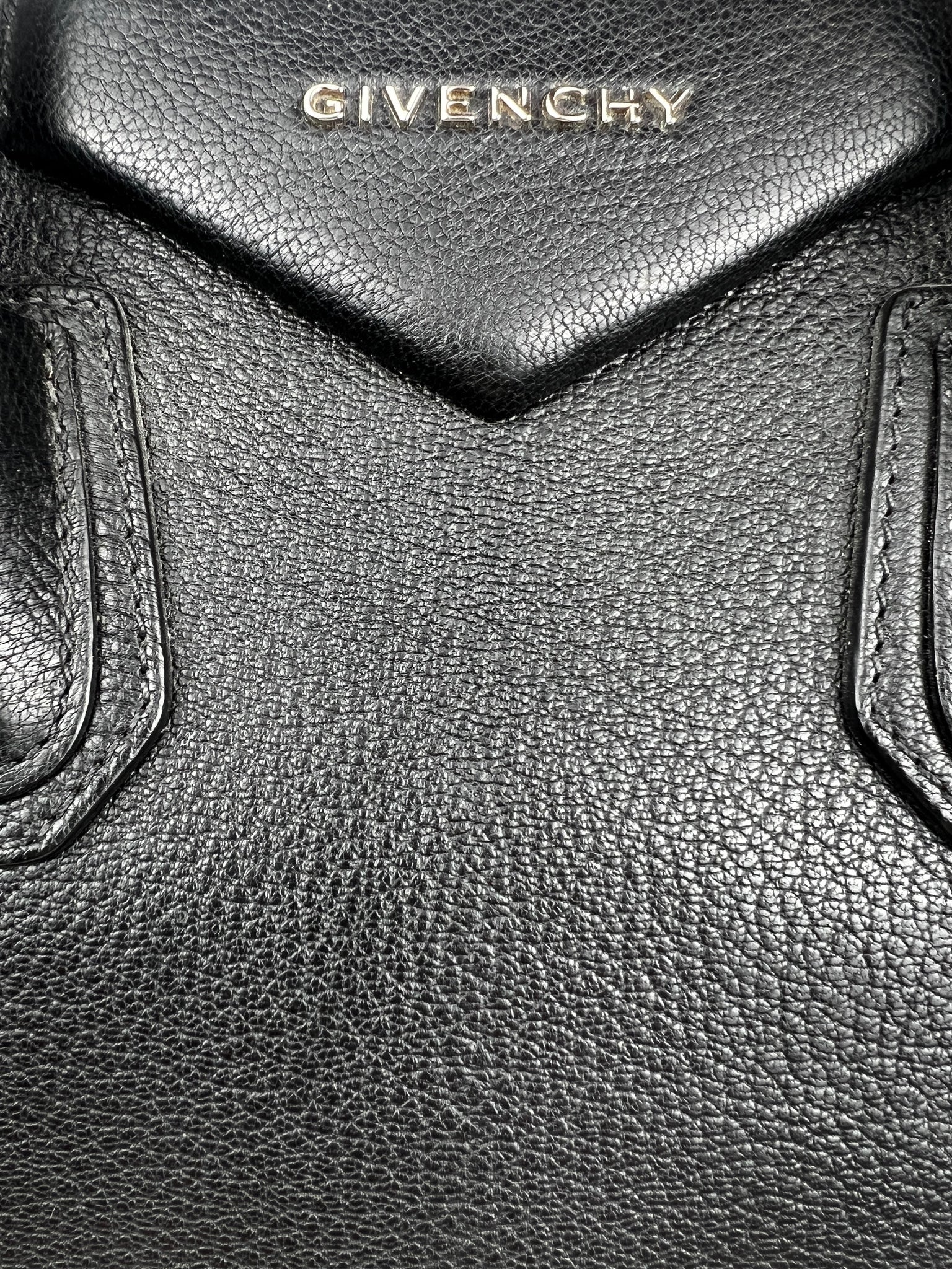 Givenchy Antigona Small Black Goatskin Leather Bag