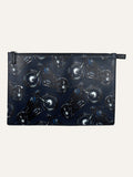 Salvatore Ferragamo Black Motorcycle Print Pouch