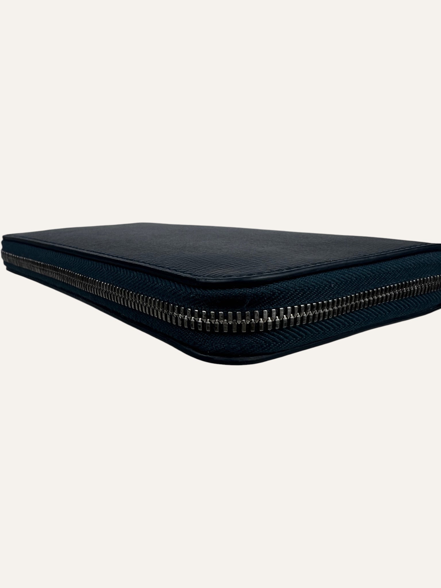 Bottega Veneta Navy Blue Zippy Wallet
