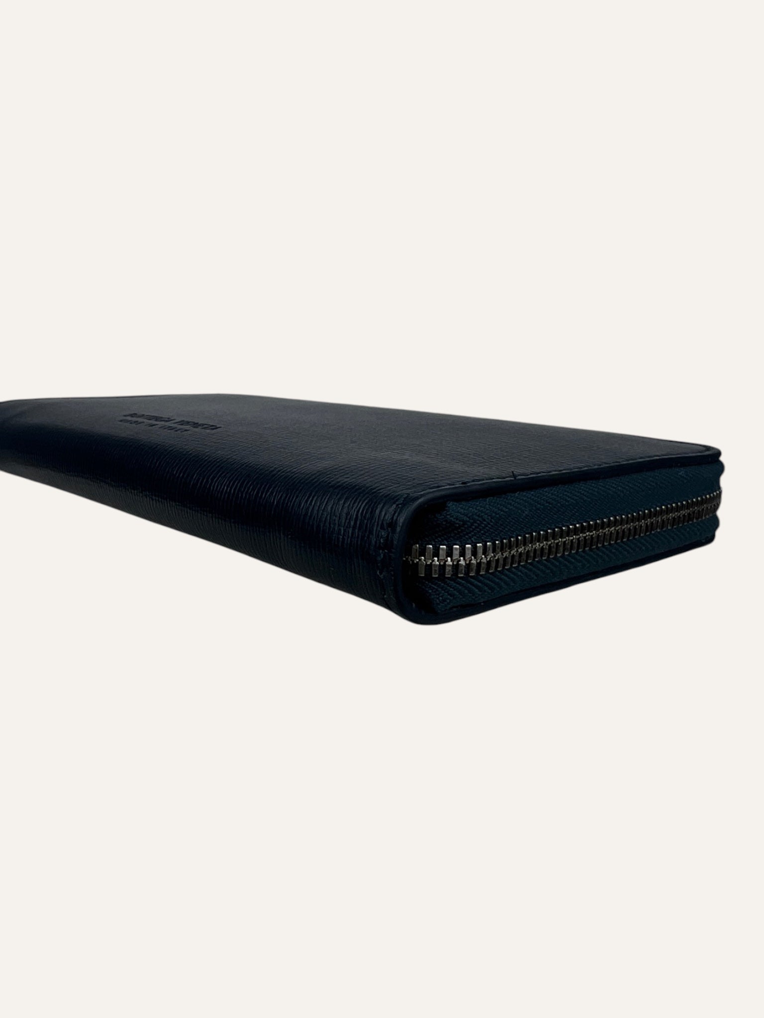 Bottega Veneta Navy Blue Zippy Wallet