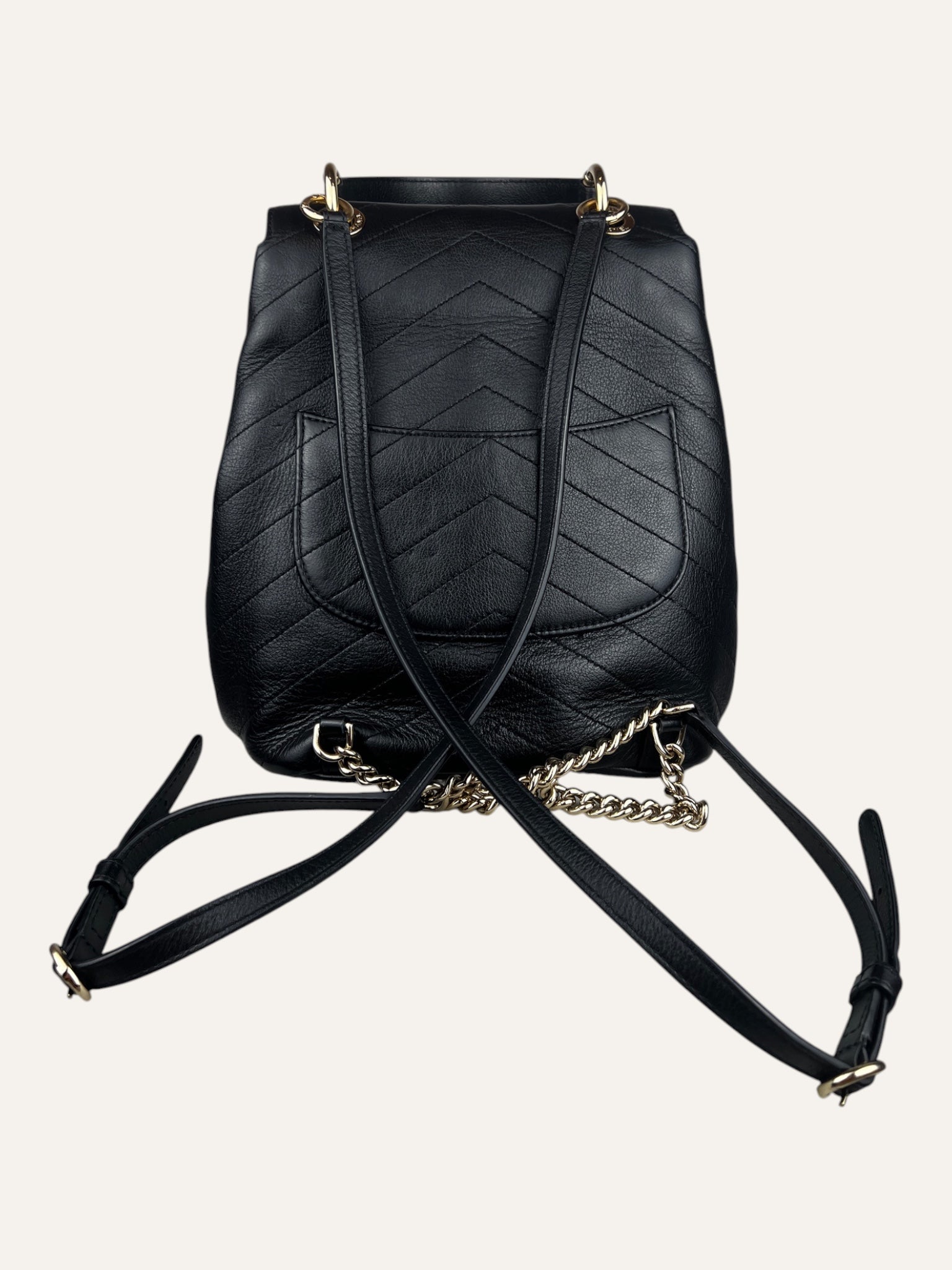 Chanel Coco Black Chevron Backpack