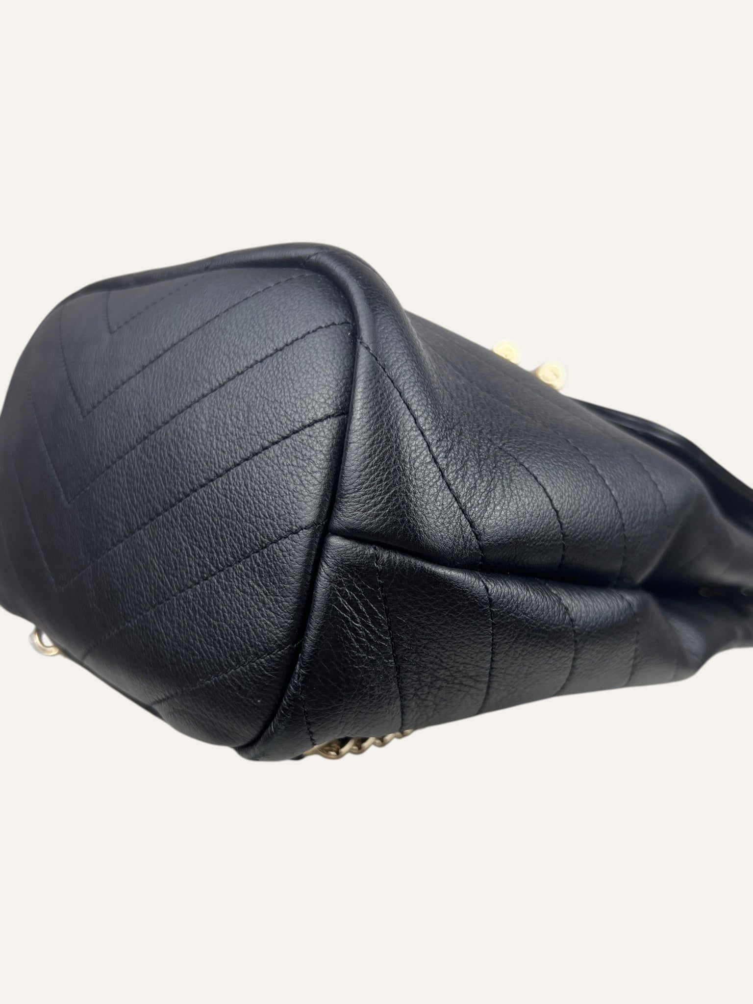 Chanel Coco Black Chevron Backpack
