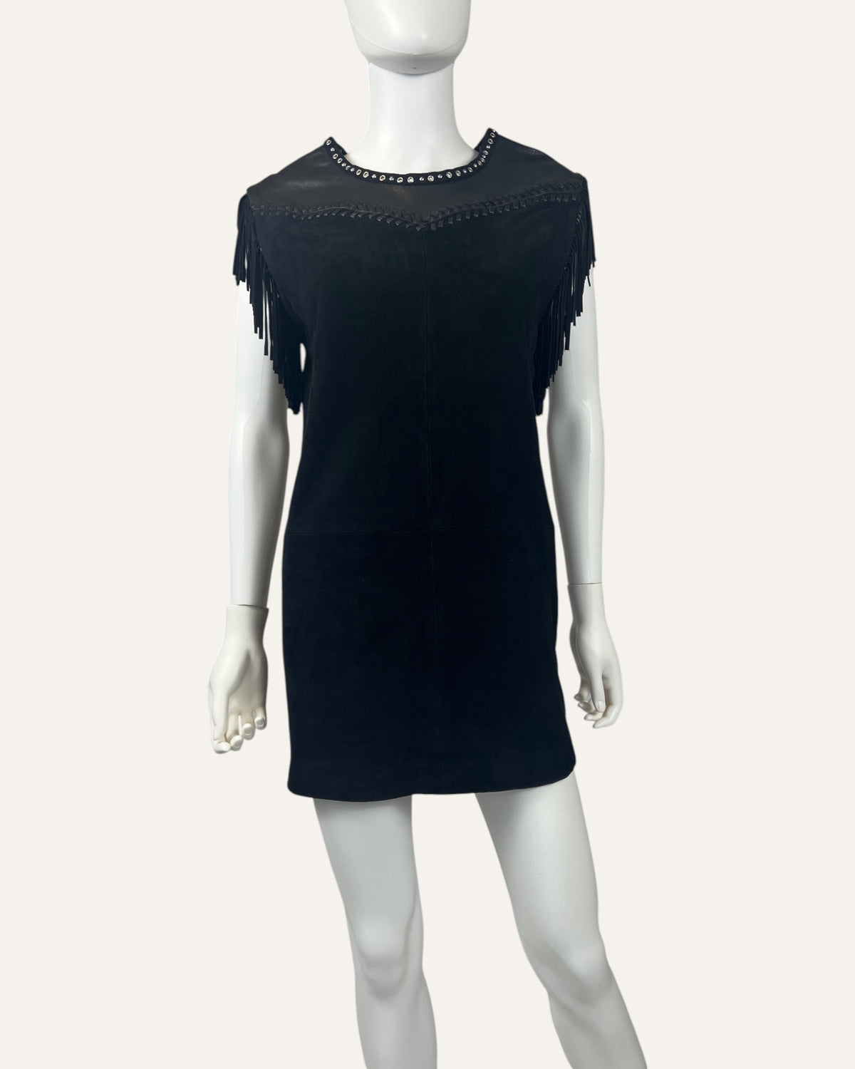 IRO Paris · Black Zeny Leather Fringe Dress